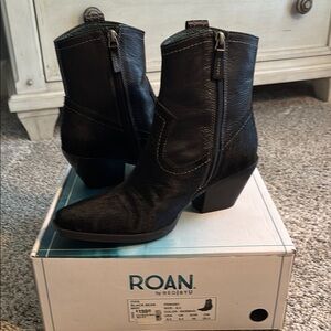 Roan by Bedstu Black Leather Ankle Booties